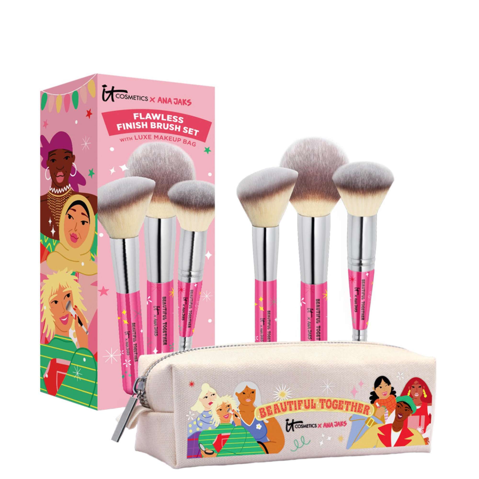 IT Cosmetics Beautiful Together Flawless Finish Brush Set + Case
